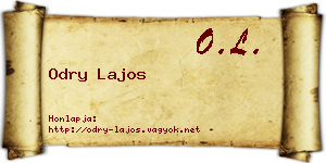 Odry Lajos névjegykártya